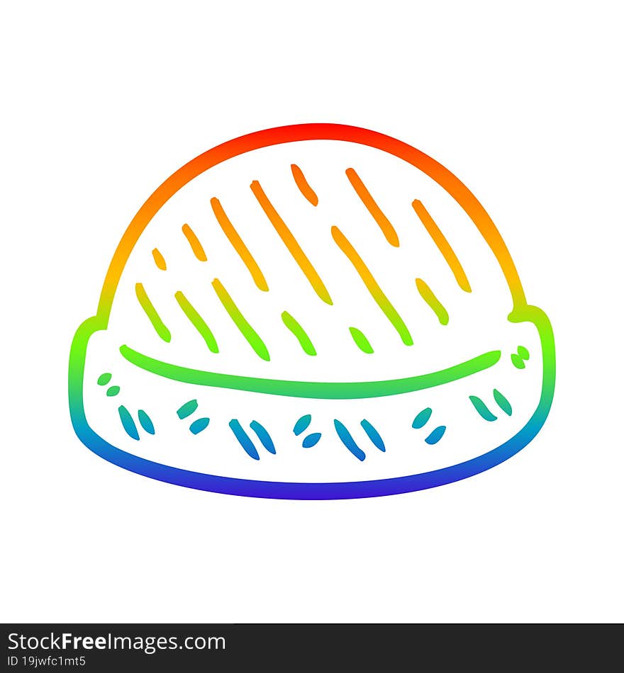 rainbow gradient line drawing cartoon winter hats