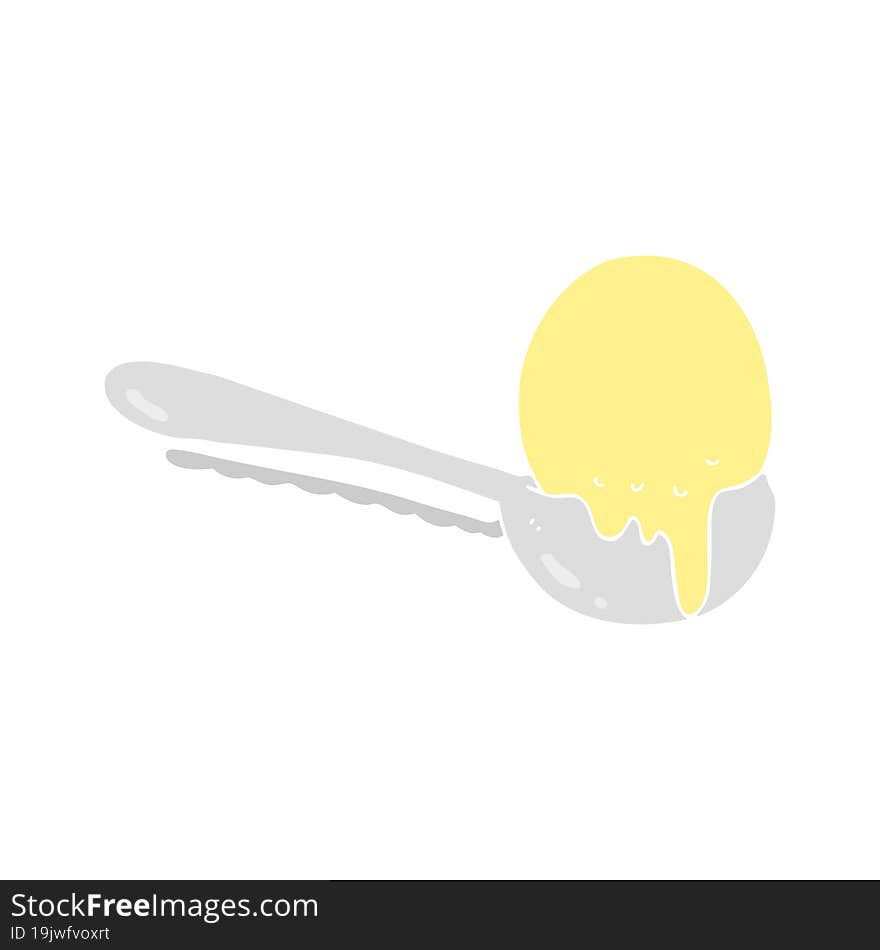 flat color illustration of a cartoon scoop of ice cream