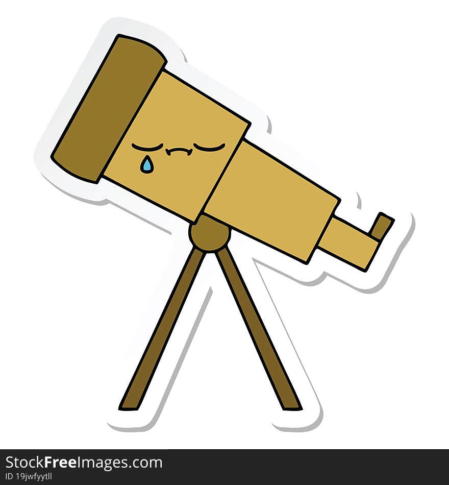 sticker of a cute cartoon telescope