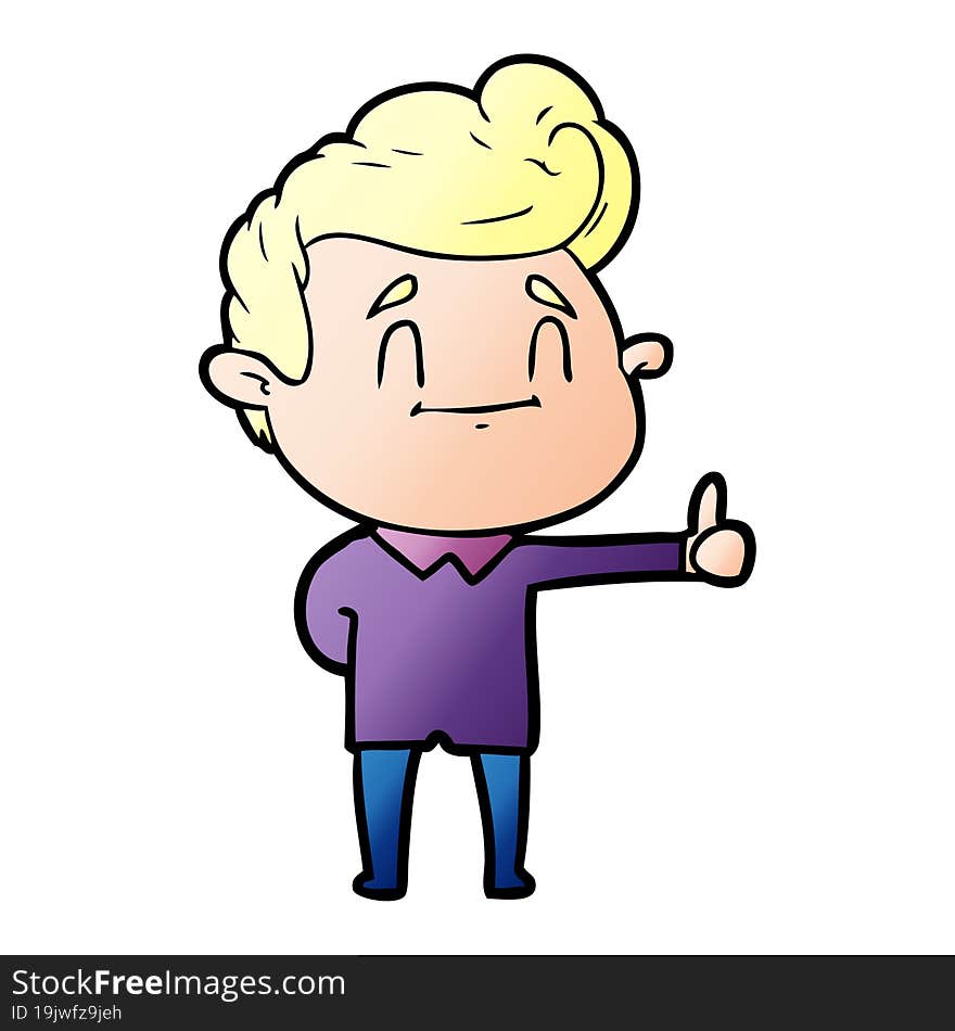 happy cartoon man giving thumbs up. happy cartoon man giving thumbs up