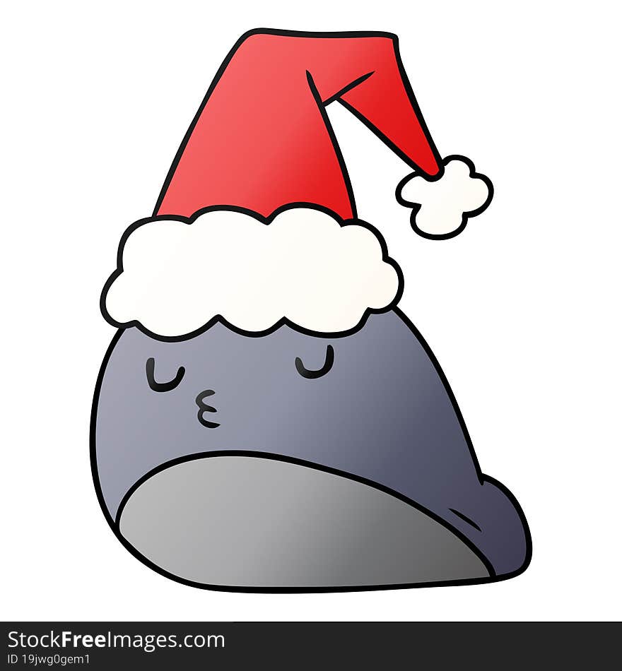 christmas gradient cartoon of kawaii slug