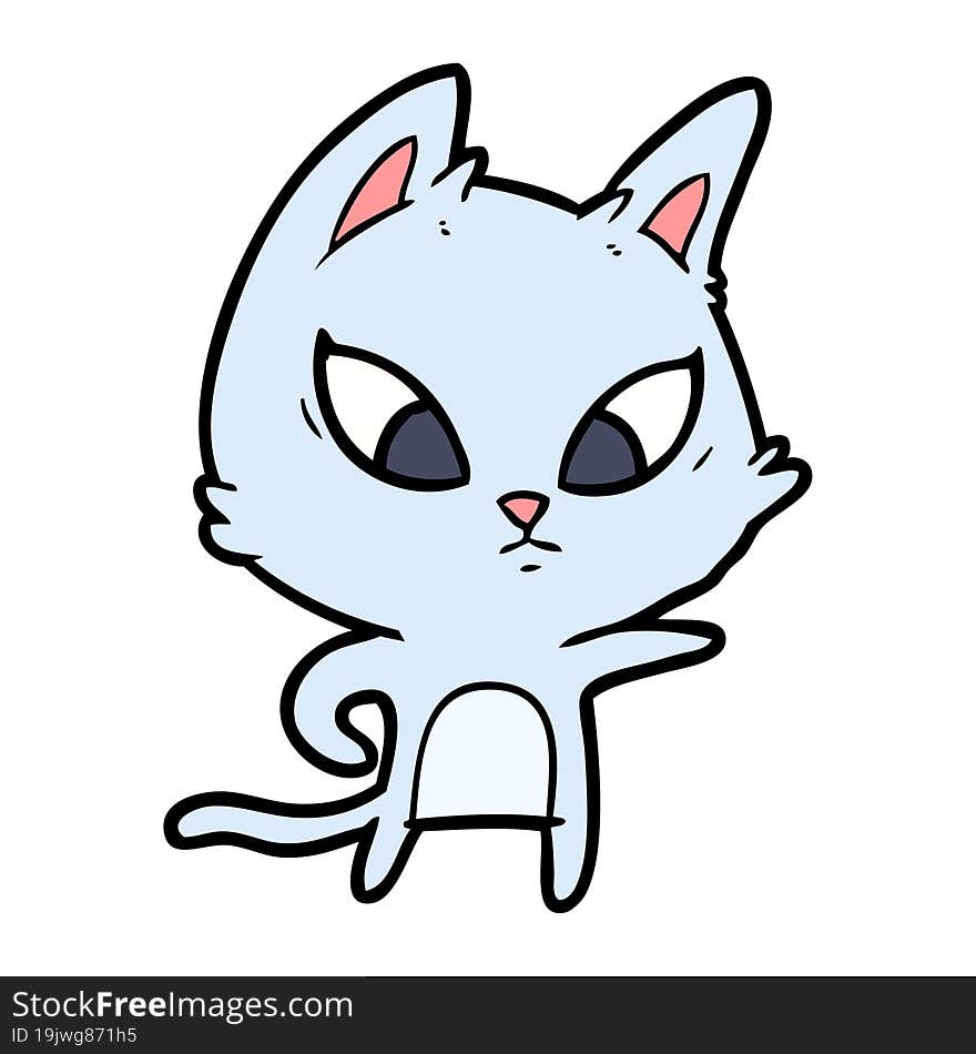 confused cartoon cat. confused cartoon cat