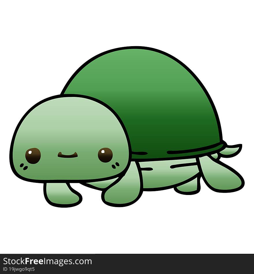 quirky gradient shaded cartoon turtle