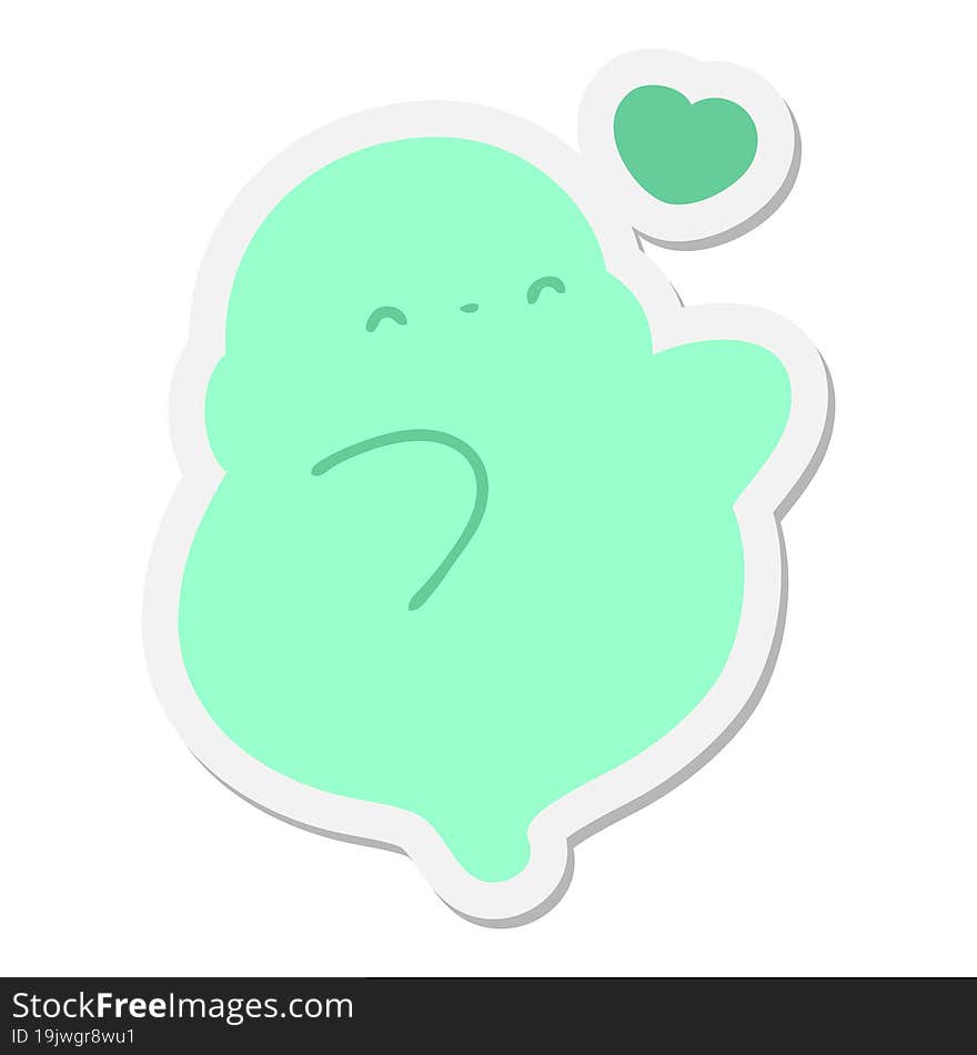 cute halloween ghost in love sticker