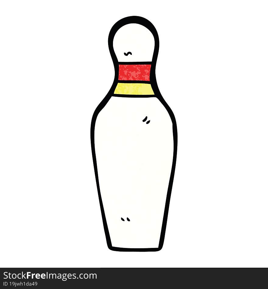 cartoon doodle bowling pin