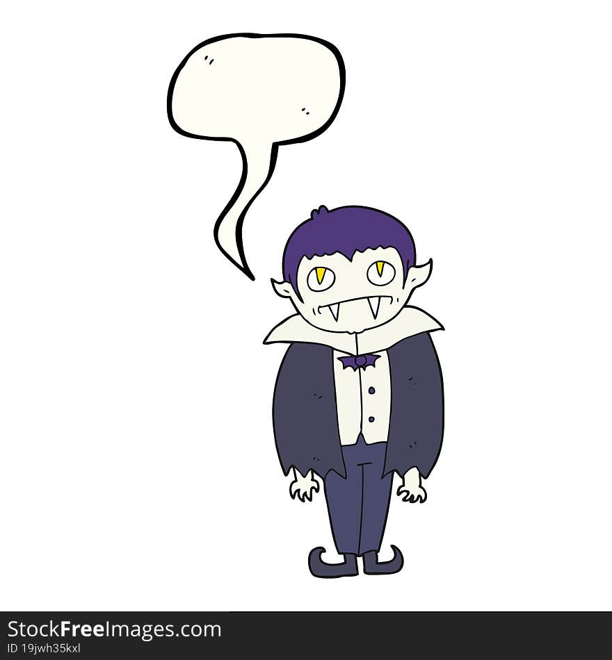 speech bubble cartoon vampire boy