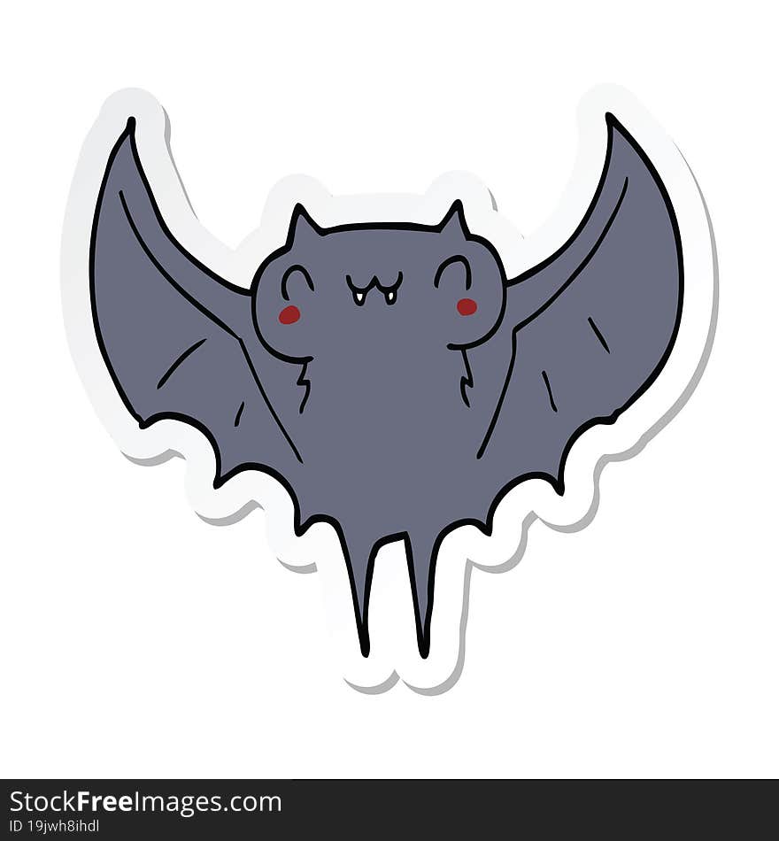 sticker of a cartoon bat