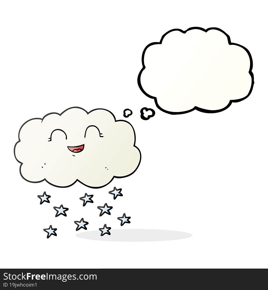 thought bubble cartoon cloud snowing