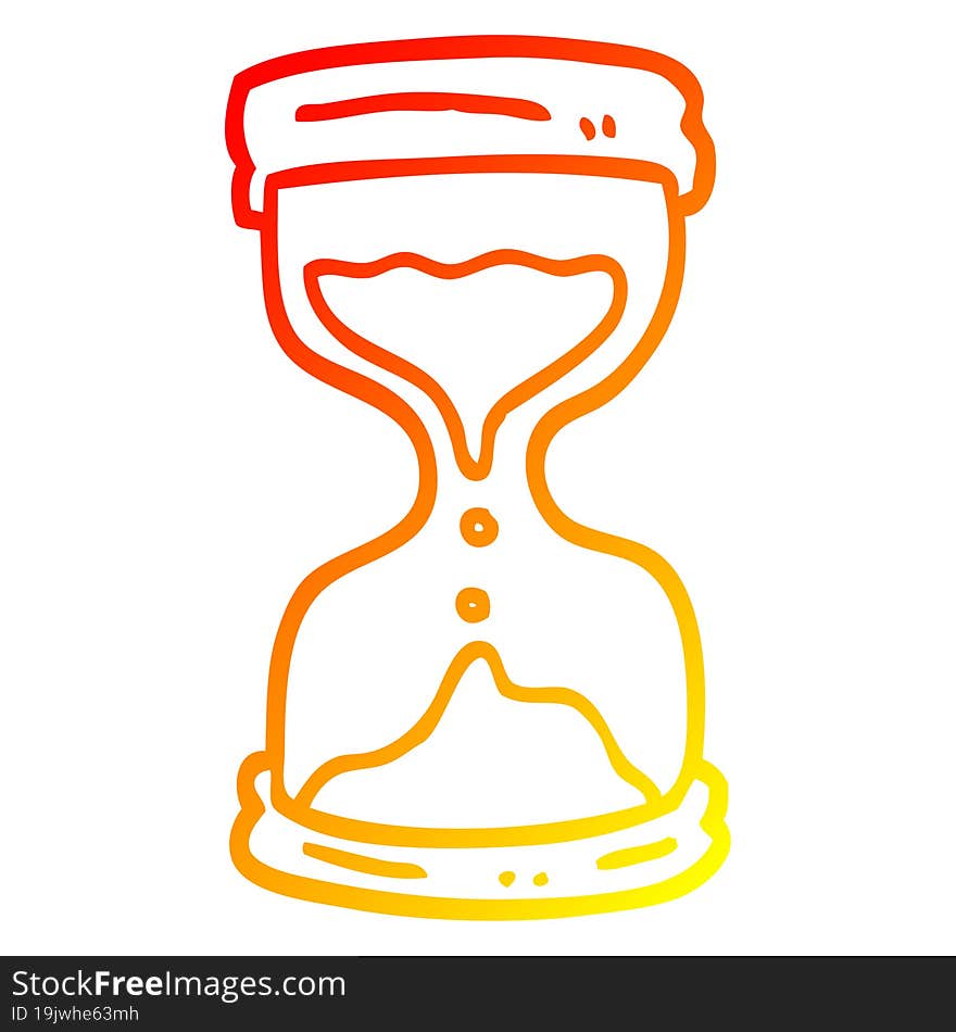 warm gradient line drawing cartoon hourglass