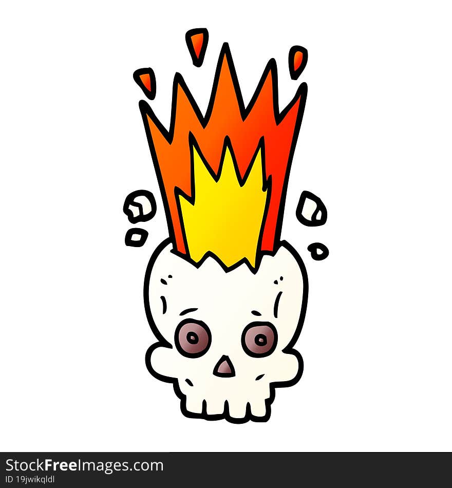 Cartoon Doodle Exploding Skull