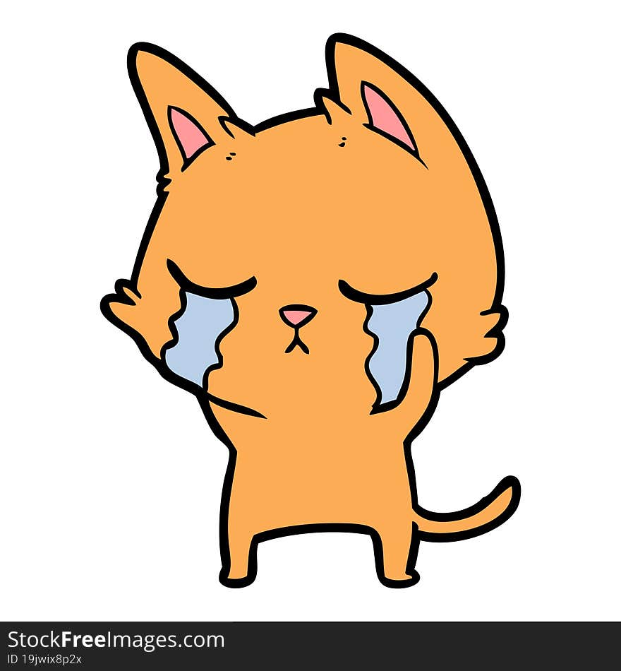 crying cartoon cat. crying cartoon cat