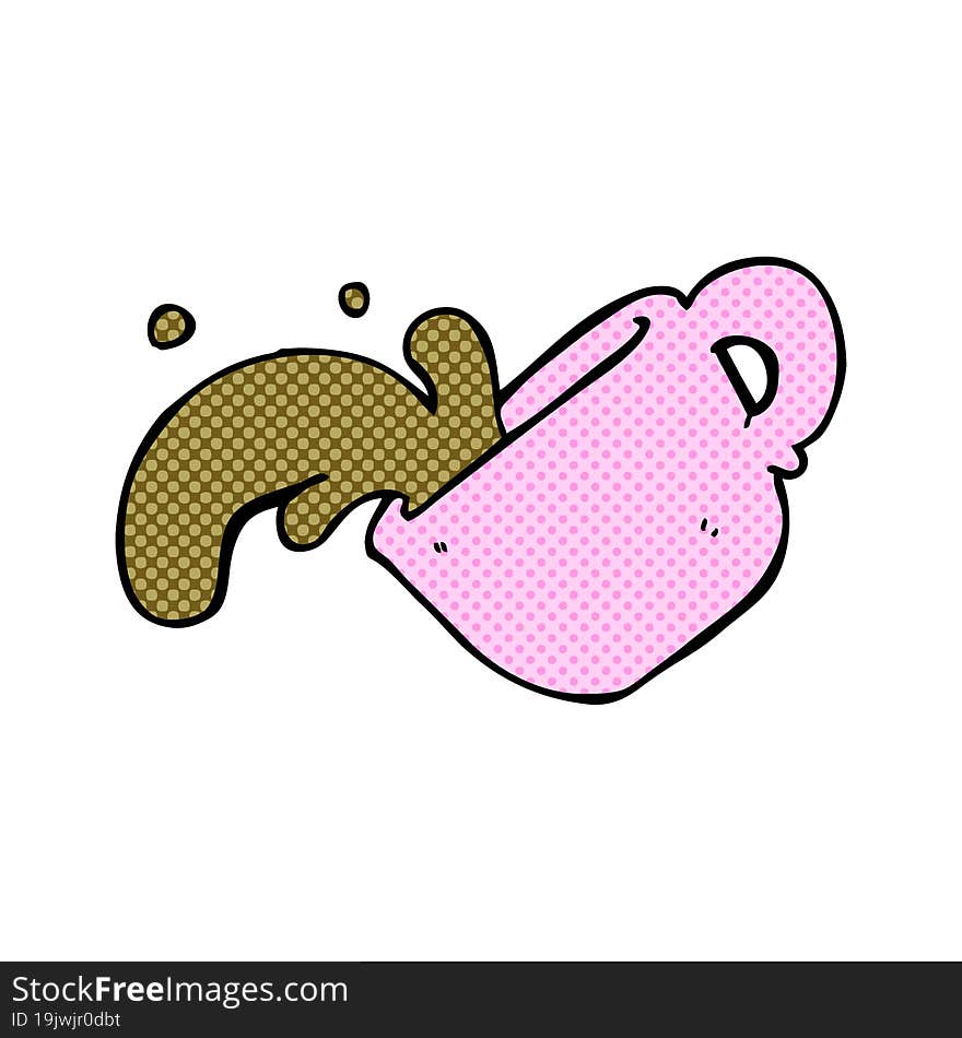 cartoon spilled coffee