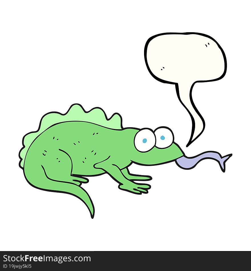 speech bubble cartoon lizard