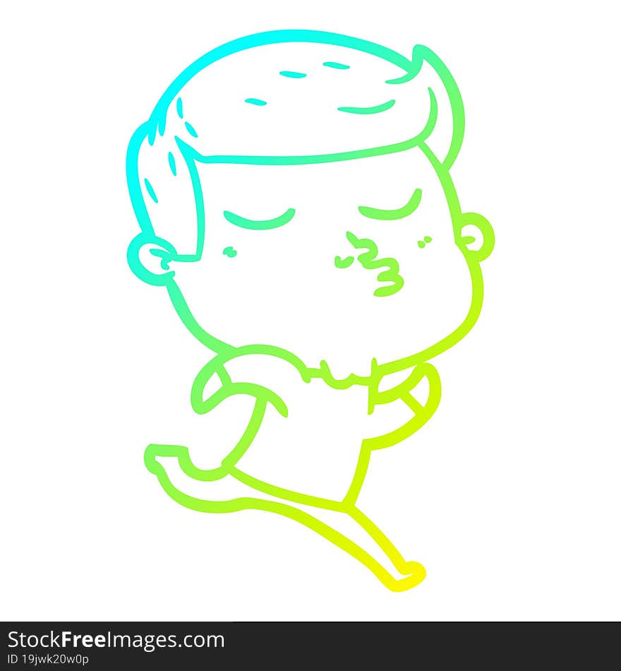 cold gradient line drawing cartoon model guy pouting