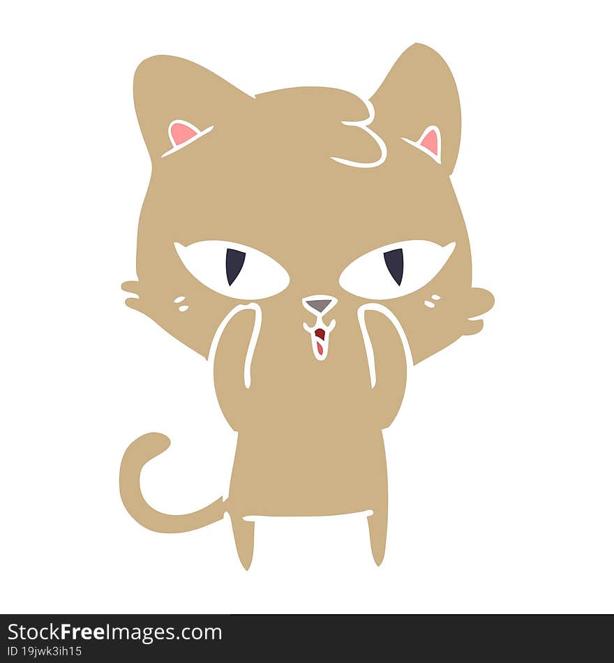 flat color style cartoon cat