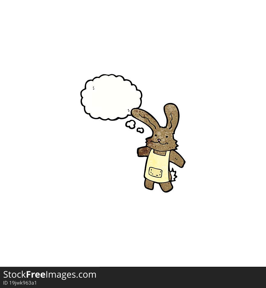 cartoon rabbit with thought bubble