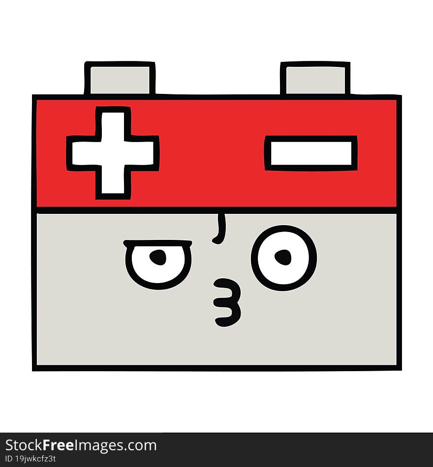 cute cartoon of a car battery. cute cartoon of a car battery