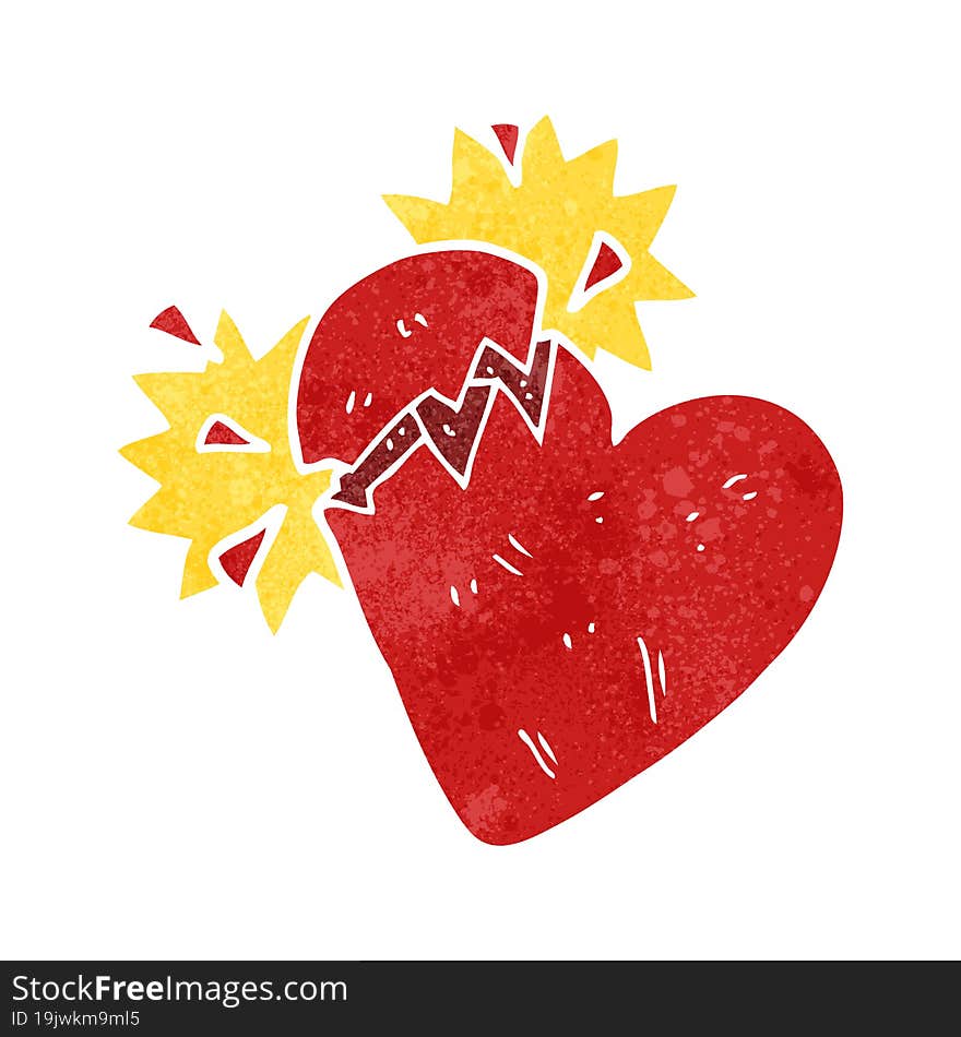 Retro Cartoon Broken Heart