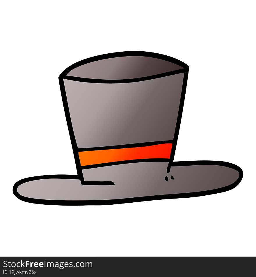 cartoon doodle top hat