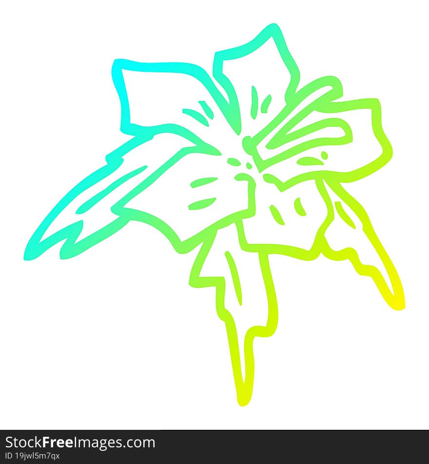 cold gradient line drawing cartoon lilly