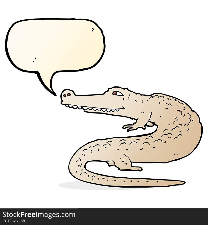 cartoon alligator with speech bubble