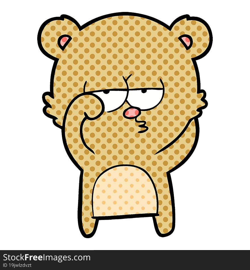 bored bear cartoon. bored bear cartoon