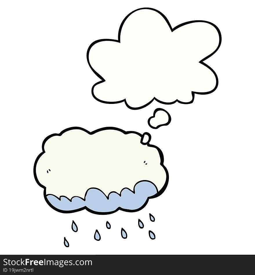 cartoon rain cloud and thought bubble