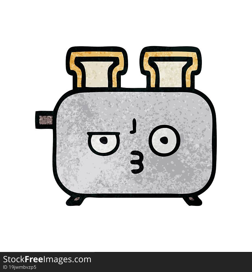 retro grunge texture cartoon of a toaster