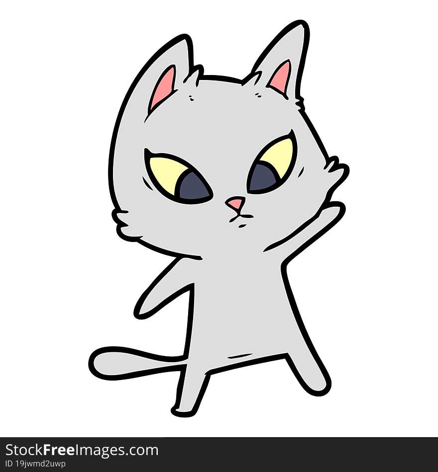 confused cartoon cat. confused cartoon cat