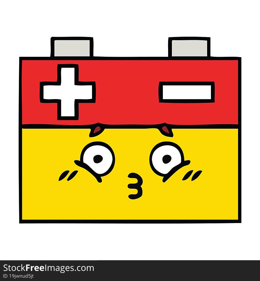 cute cartoon of a car battery. cute cartoon of a car battery