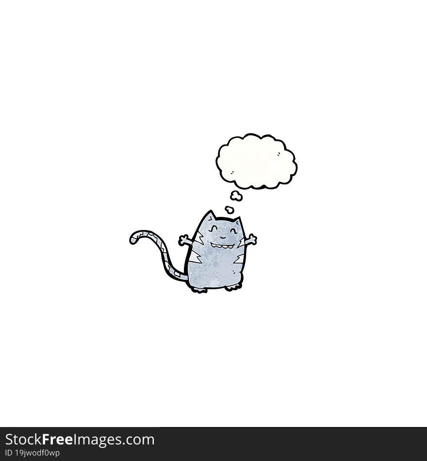 funny cartoon cat with thought bubble