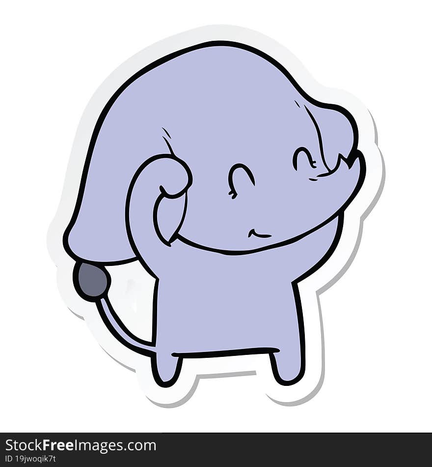 sticker of a cute cartoon elephant