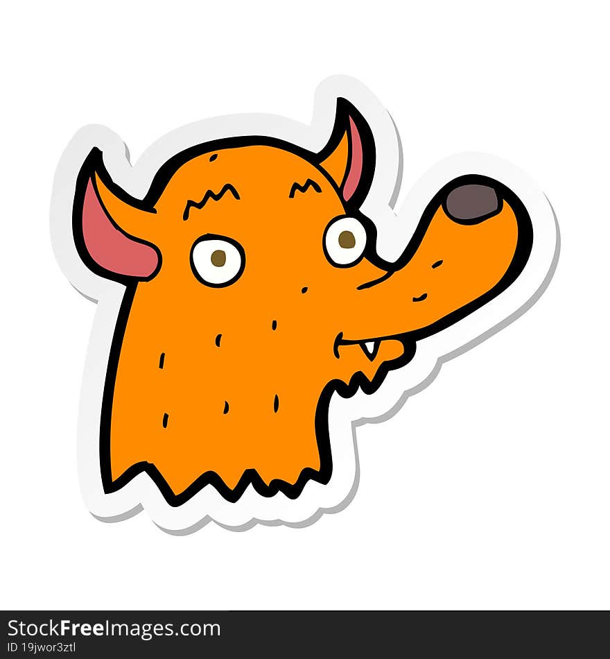 sticker of a cartoon happy fox