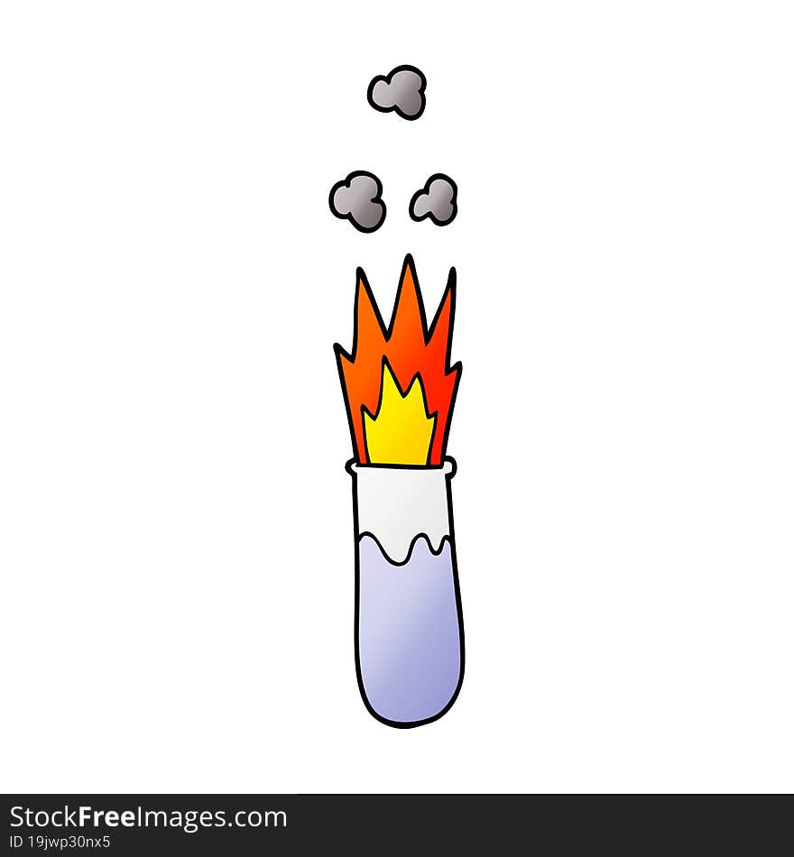 cartoon doodle test tube explosion