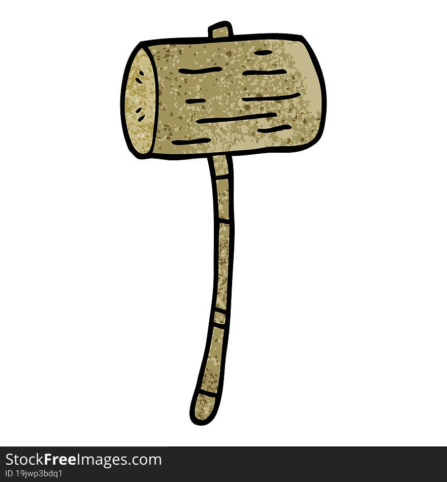 Cartoon Doodle Wood Mallet