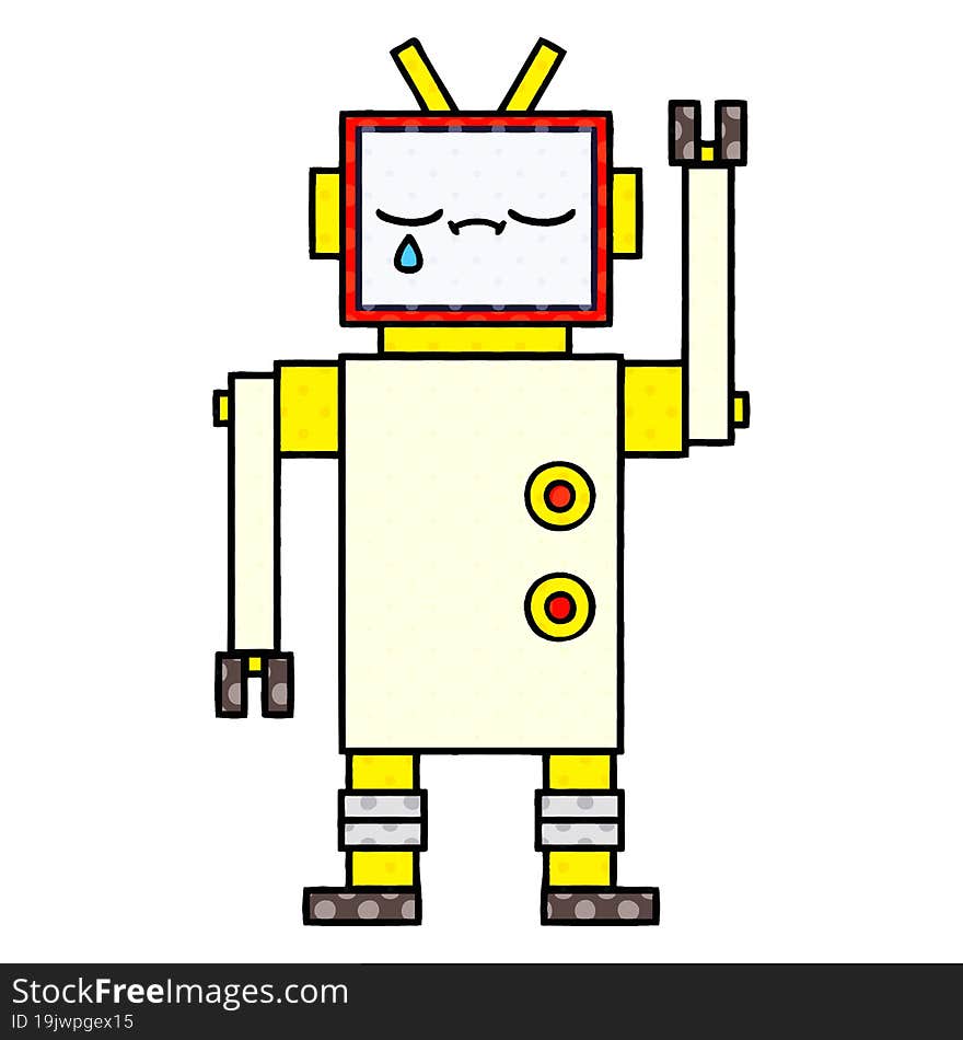 Comic Book Style Cartoon Robot