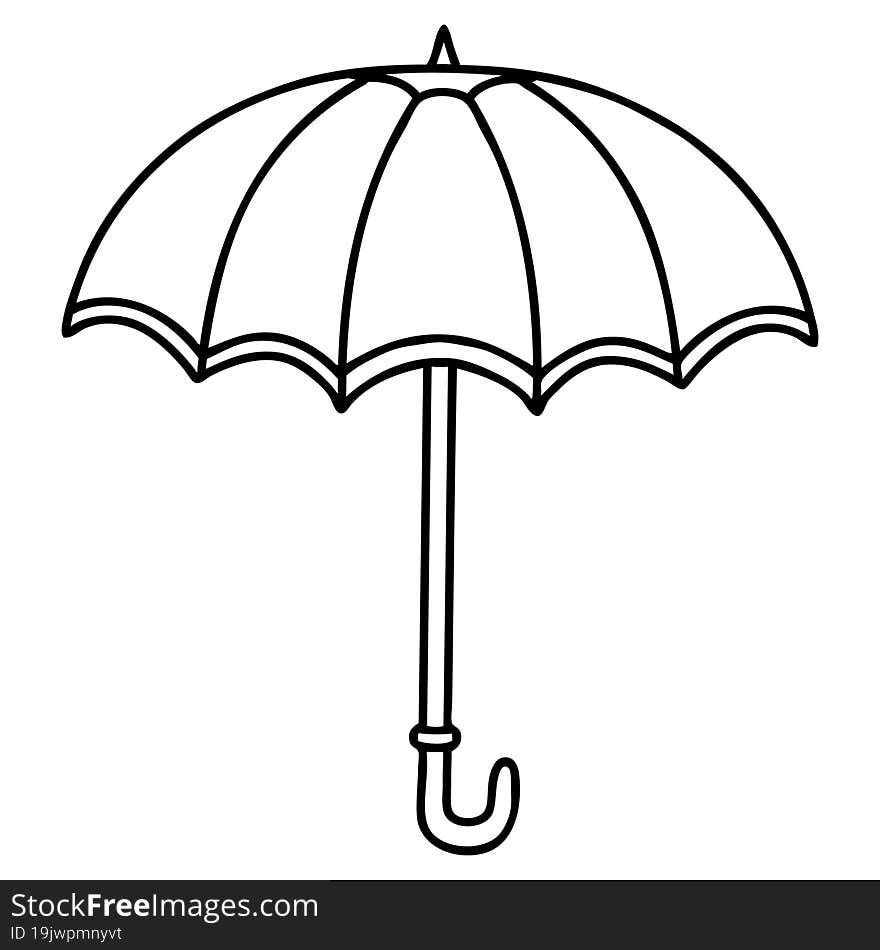 black line tattoo of an umbrella