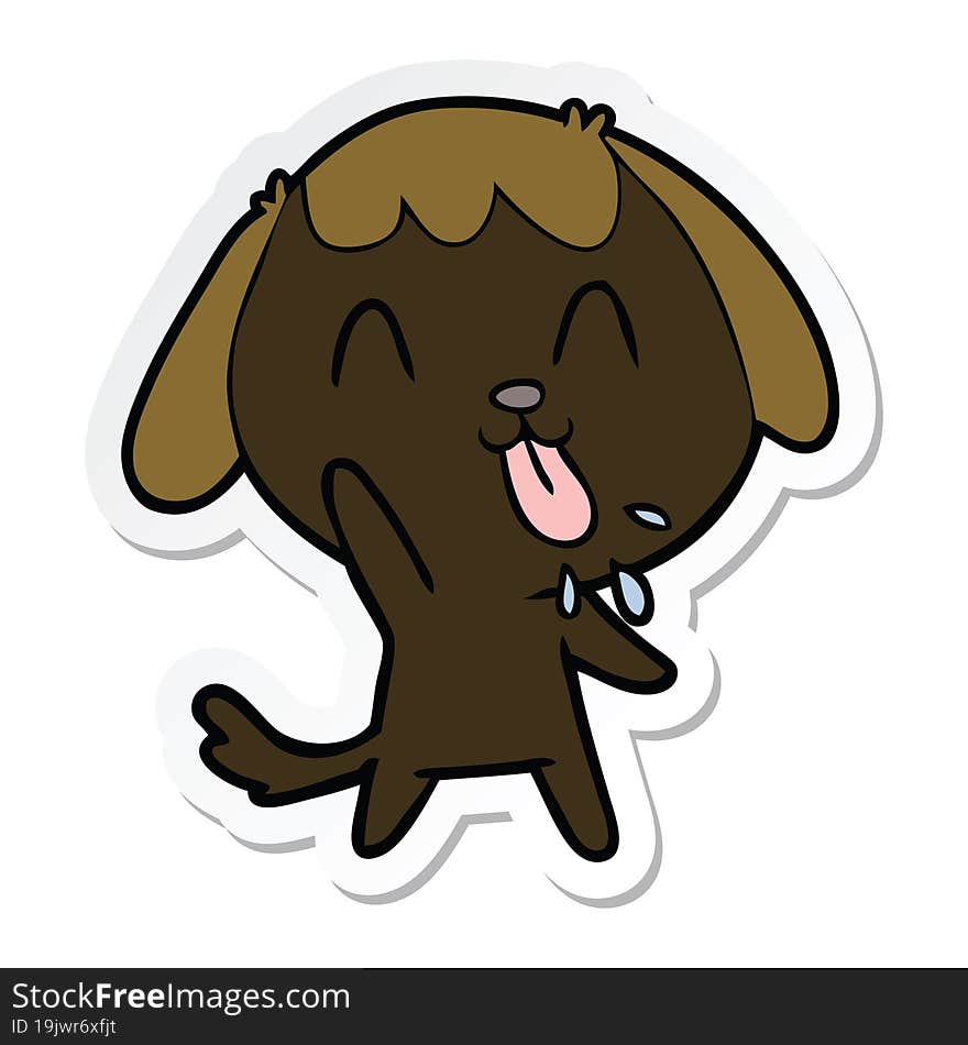 sticker of a cute cartoon dog