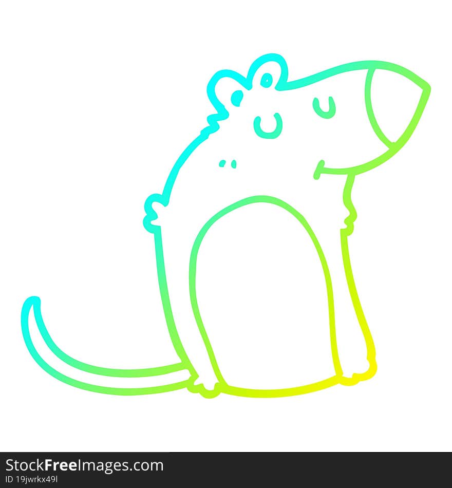 cold gradient line drawing cartoon fat rat