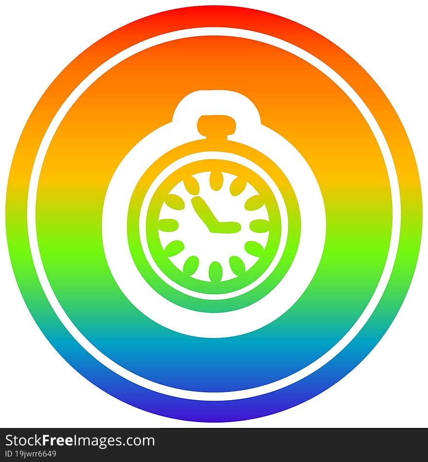 stop watch circular in rainbow spectrum