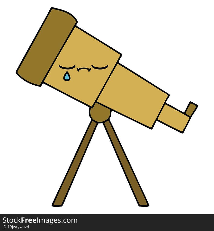 Cute Cartoon Telescope