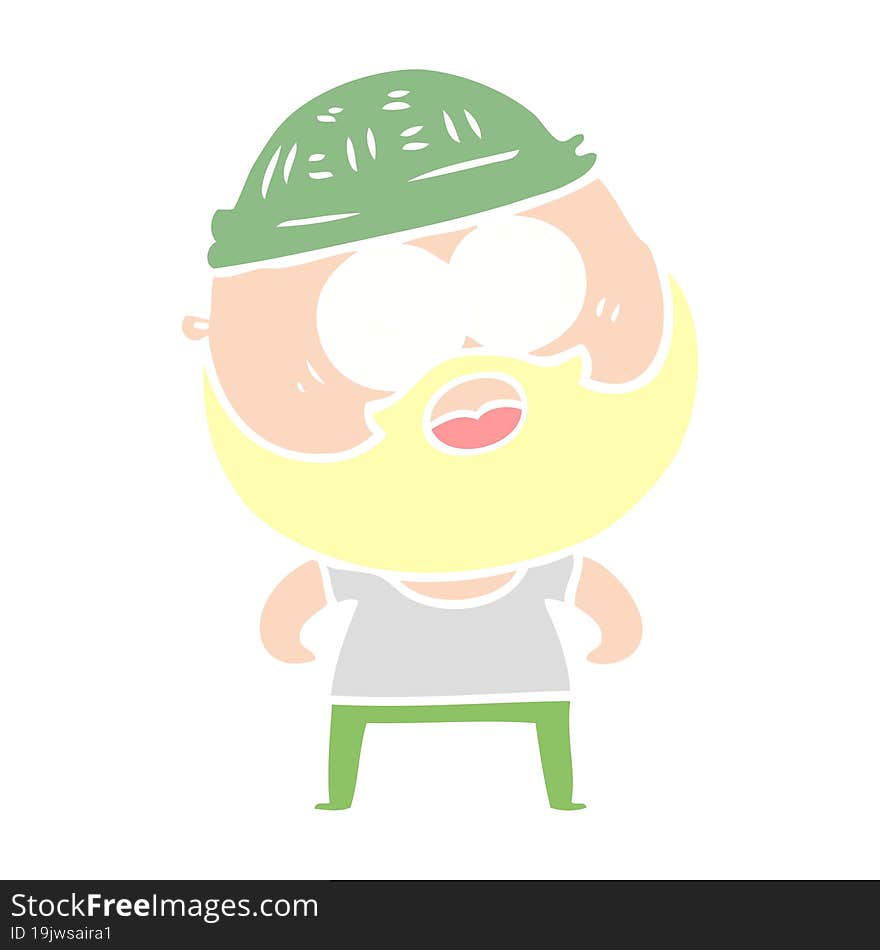 flat color style cartoon bearded man