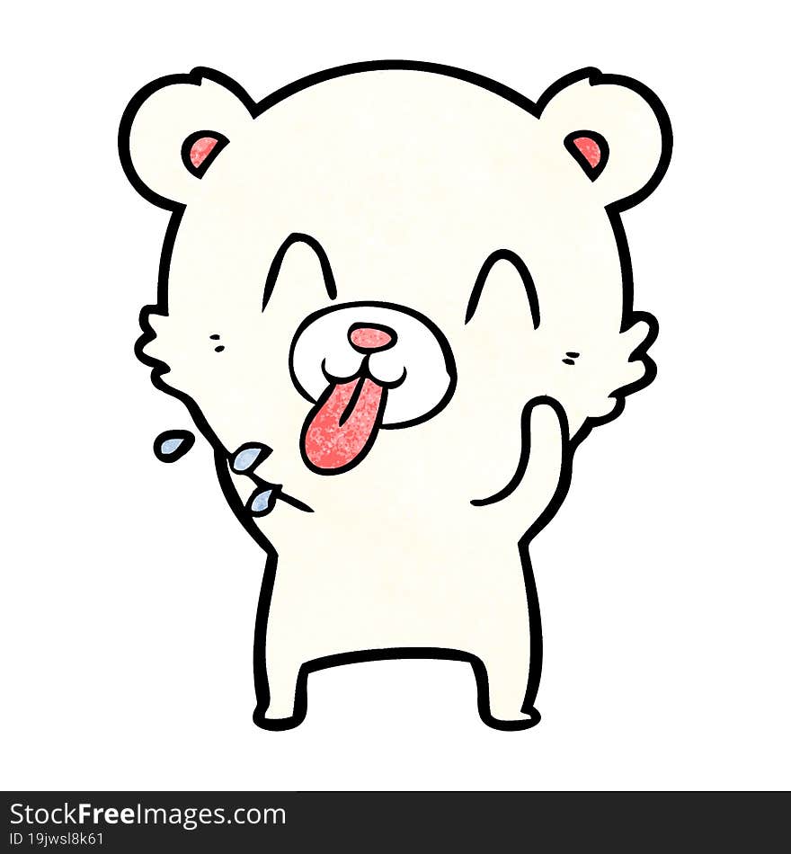 rude cartoon polar bear sticking out tongue. rude cartoon polar bear sticking out tongue