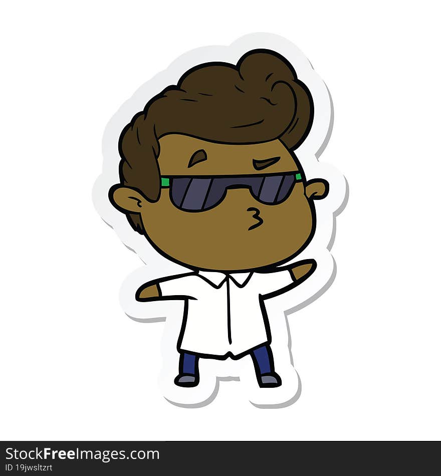 sticker of a cartoon cool guy