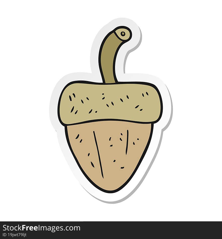 sticker of a cartoon acorn