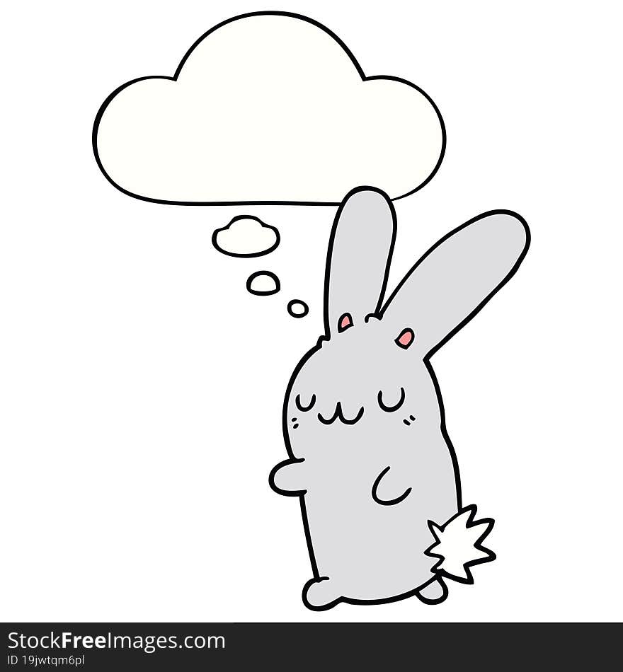 cute cartoon rabbit with thought bubble. cute cartoon rabbit with thought bubble