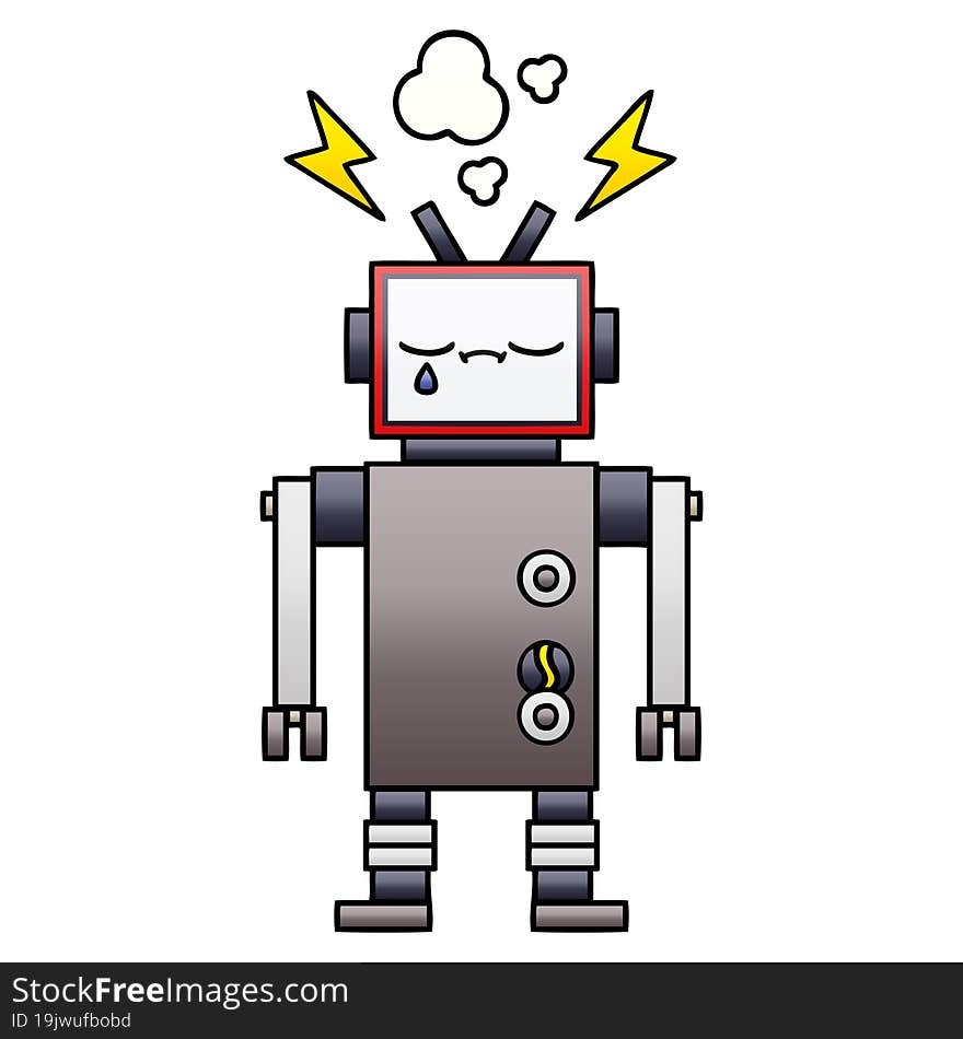 Gradient Shaded Cartoon Robot