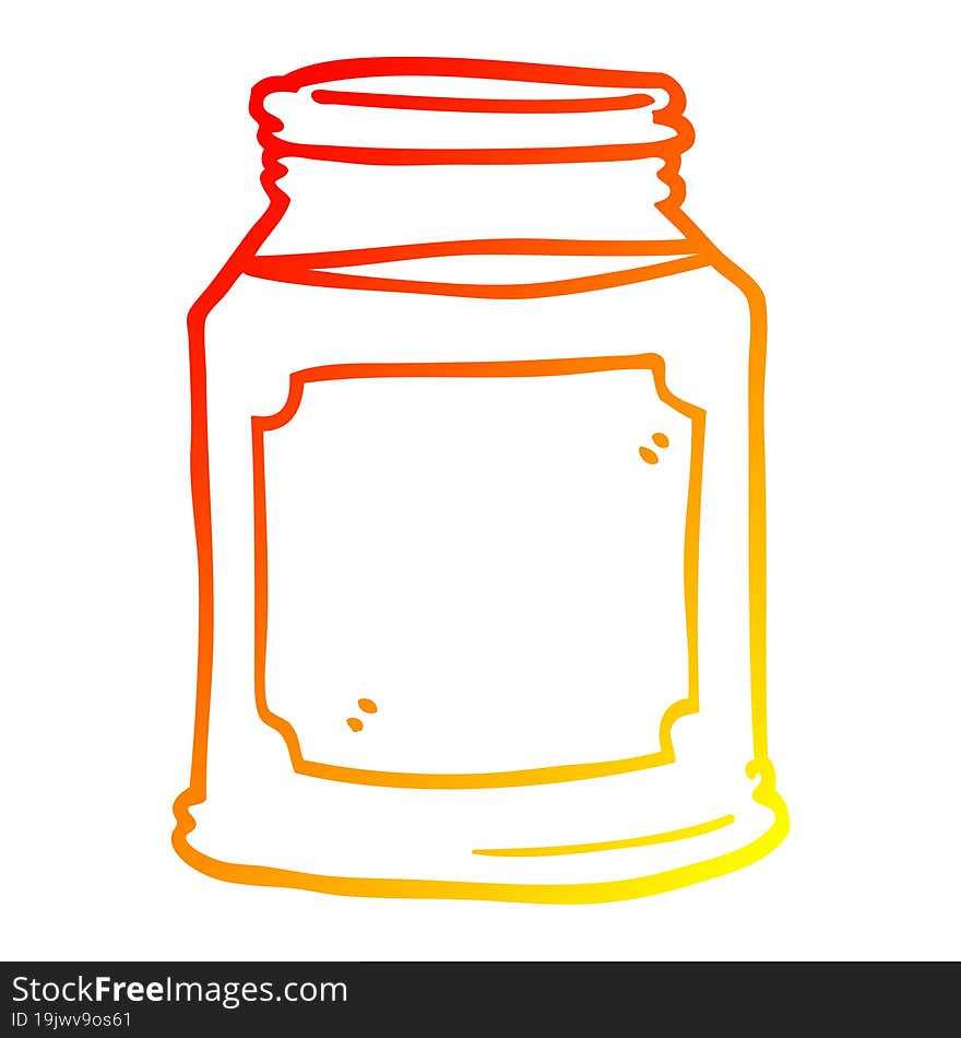 warm gradient line drawing cartoon candle in jar