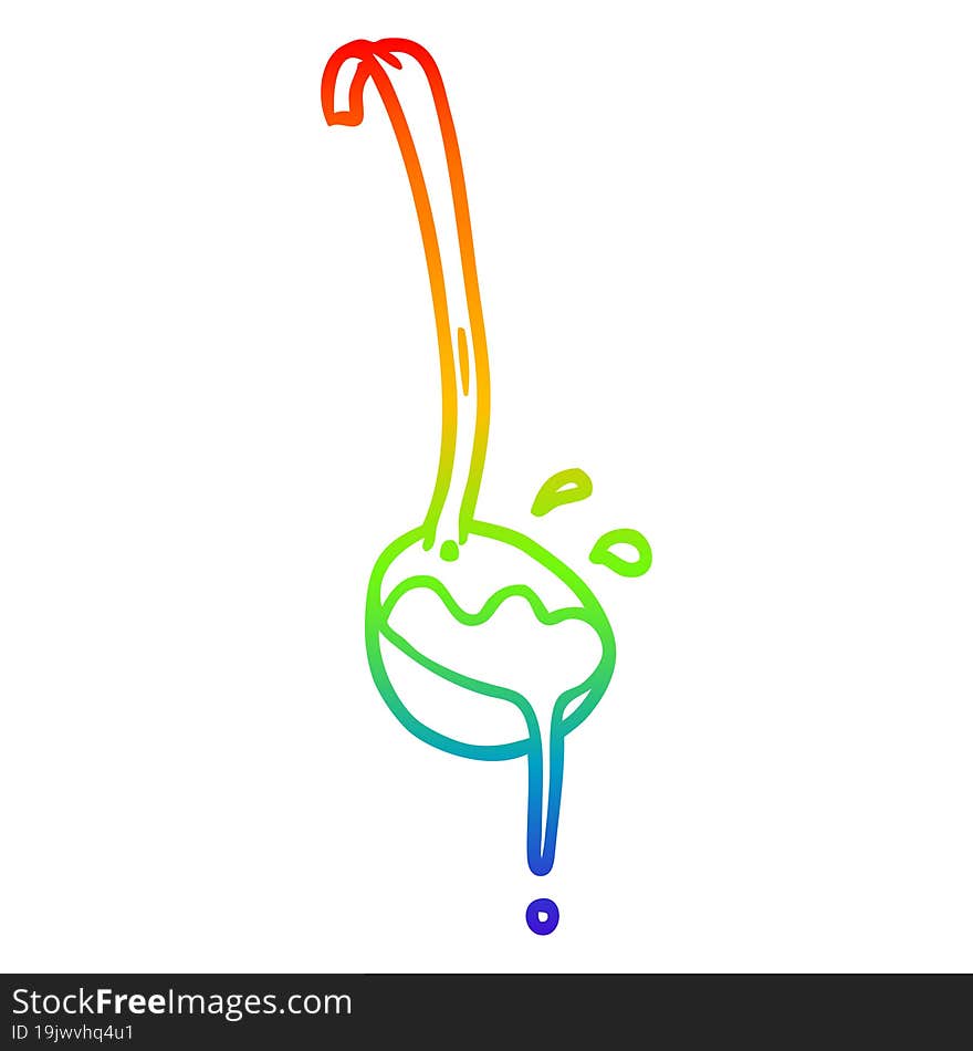 rainbow gradient line drawing ladle of soup