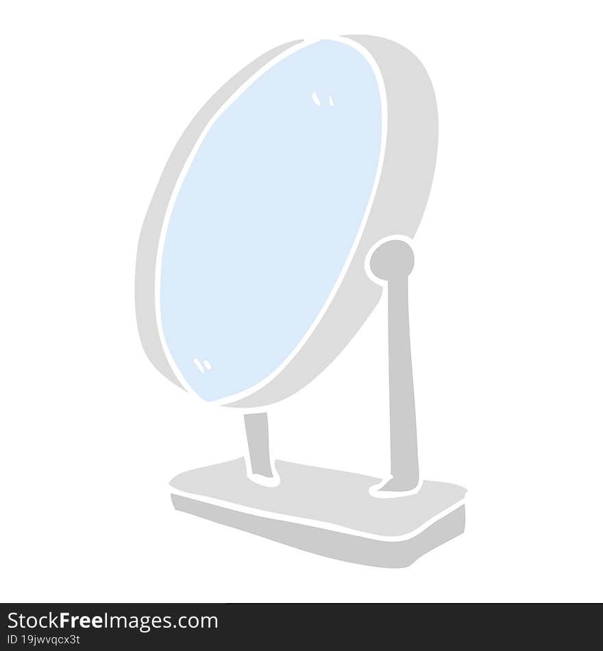 flat color illustration of a cartoon mirror